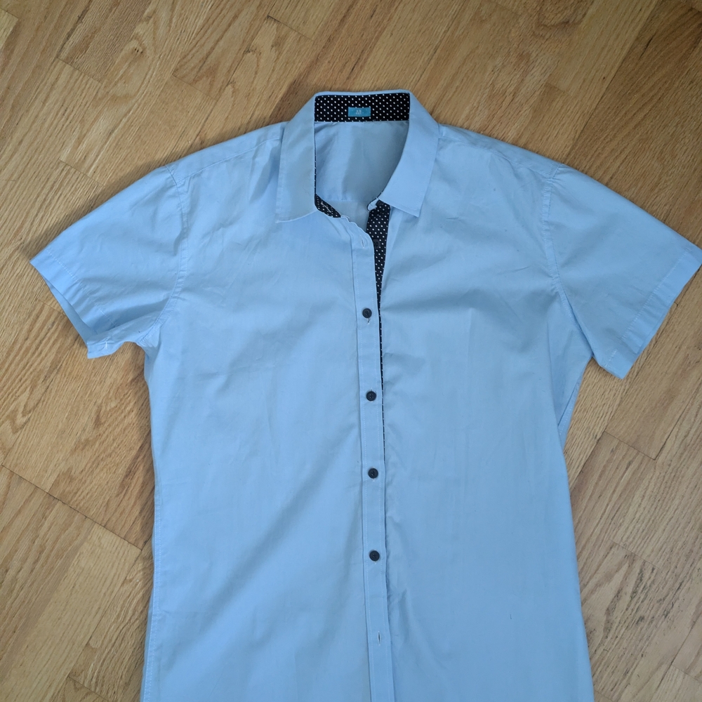 Womens Light Blue Short Sleeve Shirt